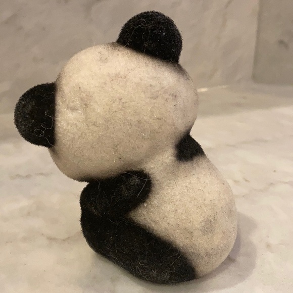 Vintage flocked panda (3) figurines - Picture 6 of 15